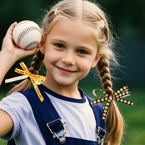 6 Rolls Baseball Ribbons for Sports Events and Gift Wrapping