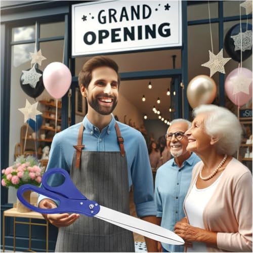 Grand Opening Ceremony Kit 25 Inch Blue Scissors and Satin Ribbon