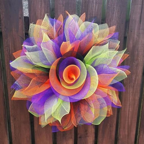 3 Rolls Rainbow Deco Mesh Ribbon for Wreath Making and DIY Crafts