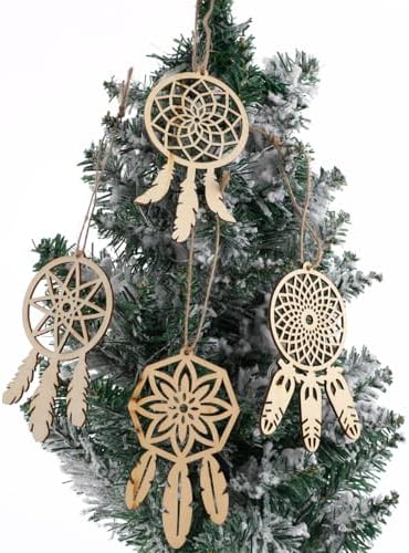 Wood Dream Catcher Ornaments 40pcs DIY Paintable Wood Slices Decor