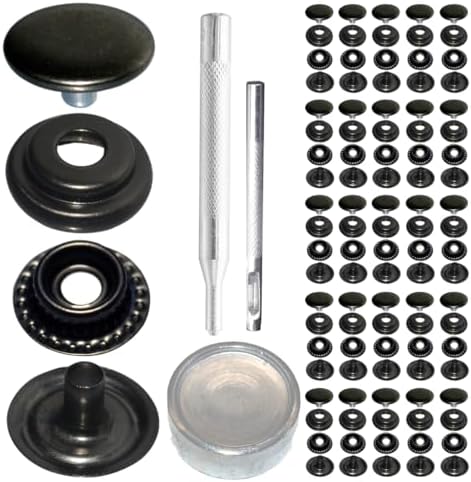 25 Sets 125mm Stainless Steel Snap Fasteners with Tools Kit
