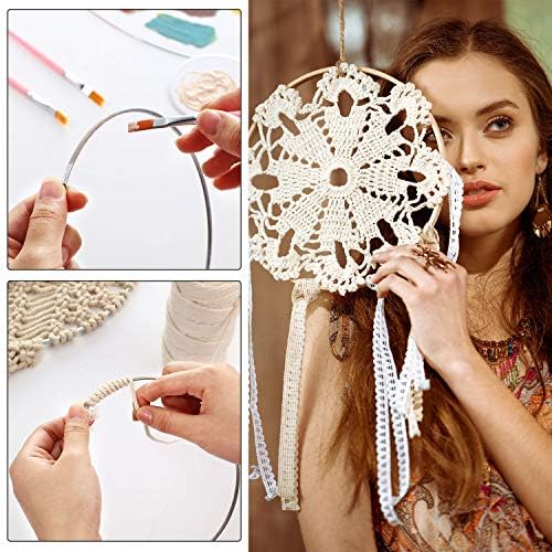 Hotop 24 Metal Hoops Dream Catcher Craft Kit
