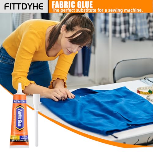 Permanent Fabric Glue 60 ML Clear Adhesive for Fabric Repairs