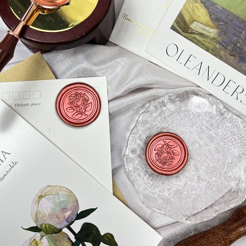 100Pcs Rose Style Self Adhesive Wax Seal Stickers for Envelopes