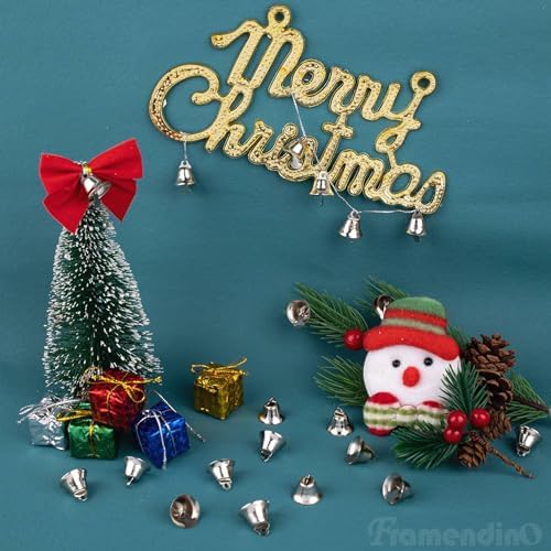 Framendino 200 Pack Silver Mini Jingle Bells