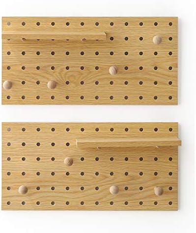 Wooden Pegboard Modular Display Storage Wall Hooks Shelf