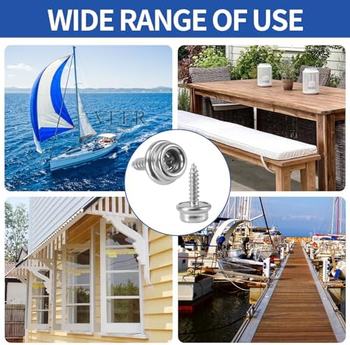 Stainless Steel Boat Canvas Snaps 30 Pack 58 Inch