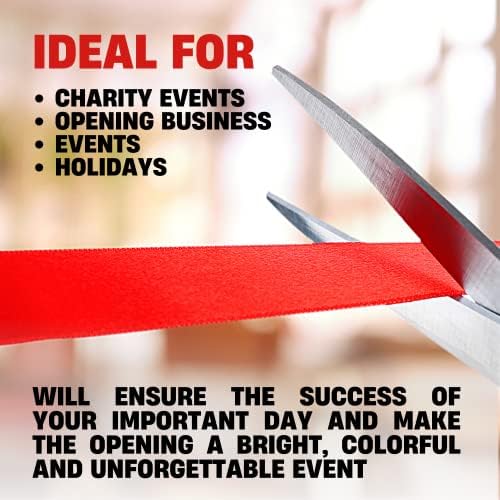 Grand Opening Ribbon Cutting Kit with 25 Scissors and Red Ribbon