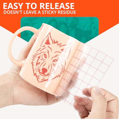 YRYM HT Transfer Tape for Vinyl 12x12ft with Red Grid
