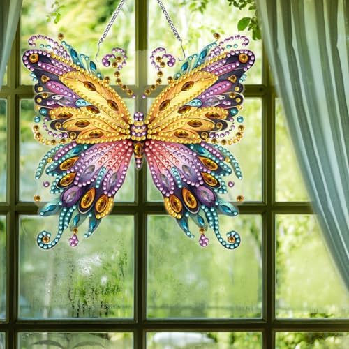 Beautiful Butterfly Owl Diamond Art Kit 5D Hanging Ornament