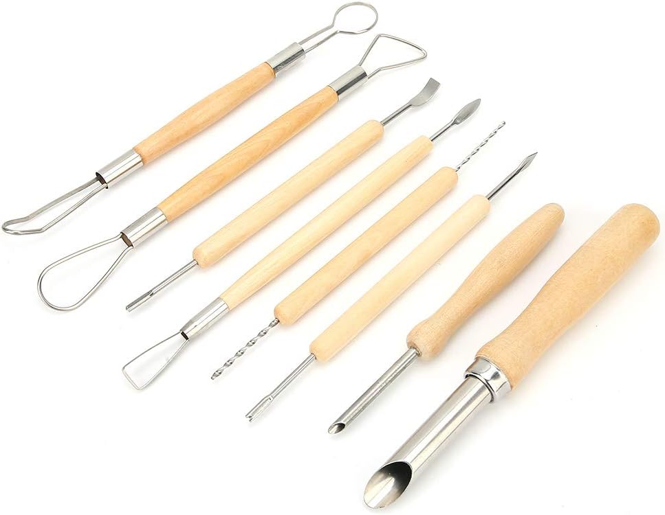 8pcs Ceramic Clay Sculpture Tools Set for Art and Pottery