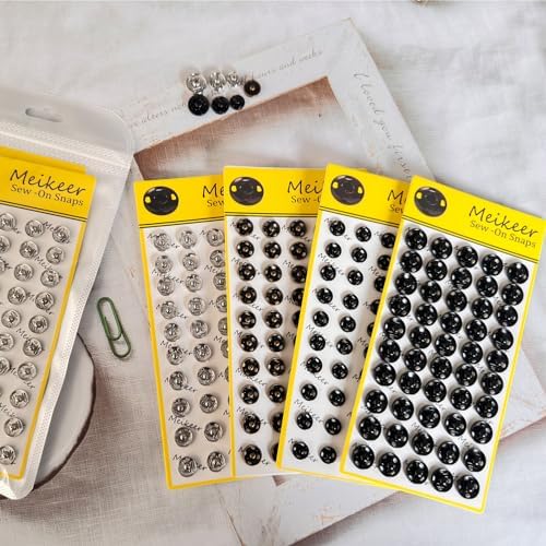 Meikeer 100 Set Sewing Snaps Fasteners Kit