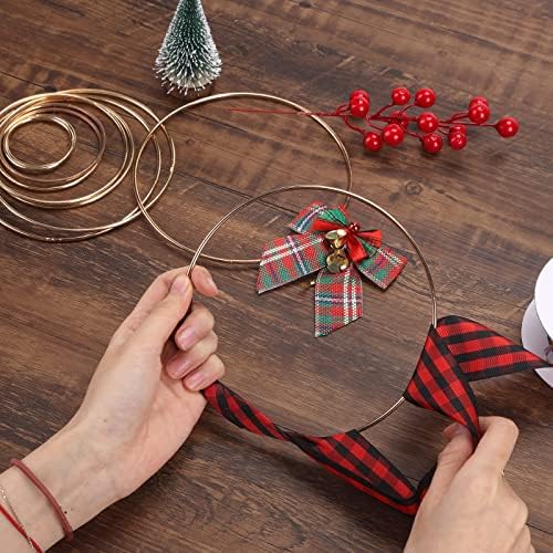 BigOtters Dream Catcher Rings Set of 10 Gold Metal Hoops