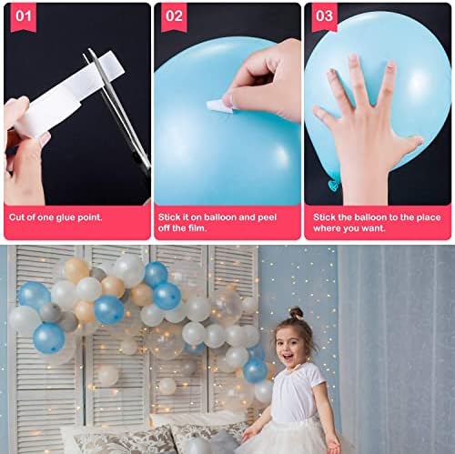 Balloon Arch Kit with 2 Rolls Tape Strips and 2 Rolls Glue Dots