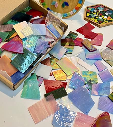 Lanyani Iridescent Stained Glass Mosaic Tiles 1Kg Pack