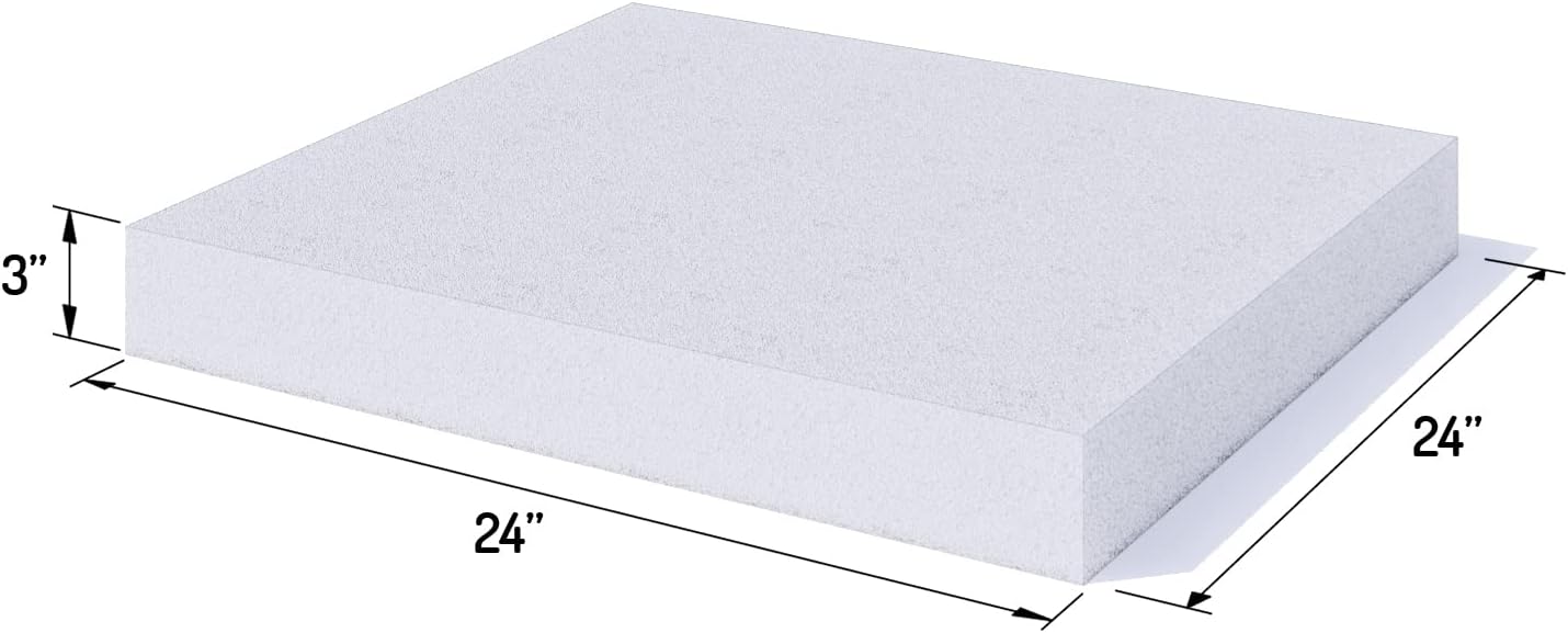 Foamy Foam 3 Inch Thick Cushion Replacement Foam