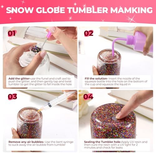 Rainbow Glitter Snow Globe Tumbler Kit