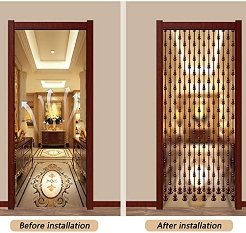 Natural Wooden Beads Door String Handmade Peach Wood Beaded Curtain