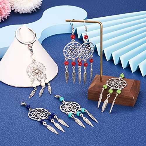 KISSITTY 30-Piece Dangling Dream Catcher Charms Keyring Jewelry