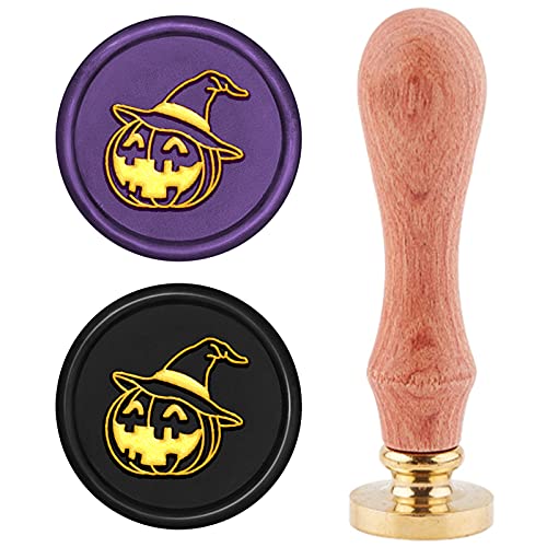 CRASPIRE Halloween Wax Seal Stamp 25mm Brass Head with Wood Handle