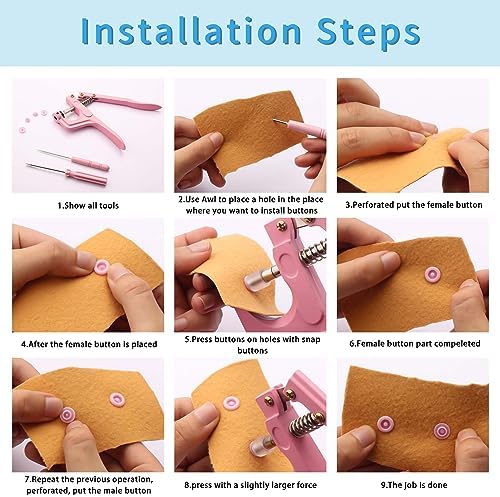 LYNDA Snaps and Snap Pliers Set 473 Pieces