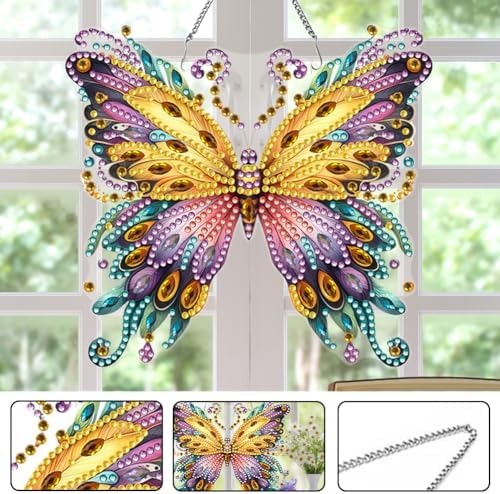 Beautiful Butterfly Owl Diamond Art Kit 5D Hanging Ornament