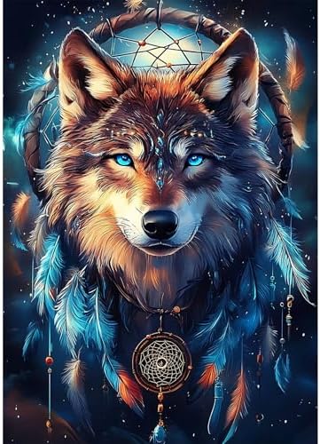 CEOVR Wolf Diamond Painting Kit for Adults - 12x16in DIY Art Set