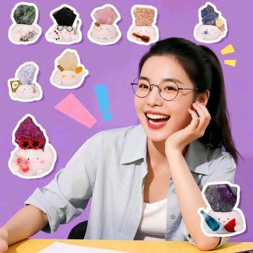 Lrtysunf DIY Crystal Pet Kit - Air Dry Clay Crystals for Crafting