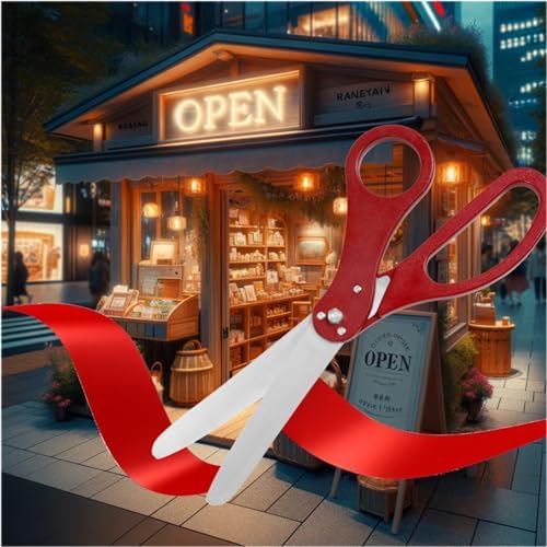 Red Ribbon Cutting Ceremony Kit 20 Inch Scissors