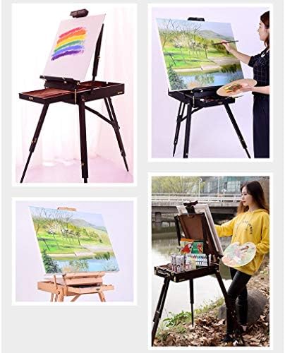 Wood Painting Stand with Adjustable Drawer