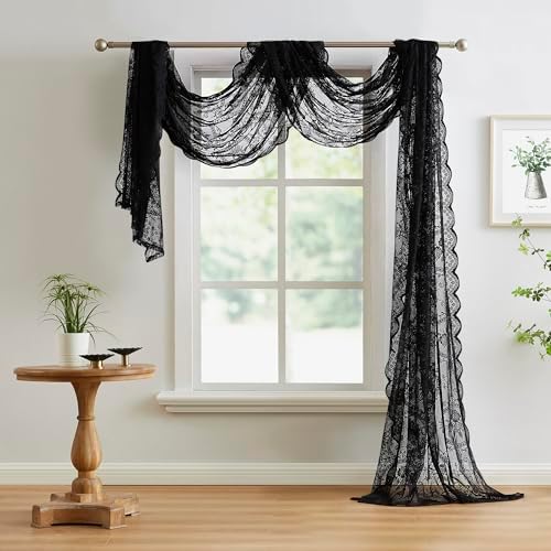 Warm Home Designs 54 Inch Wide Black Lace Fabric 6 Yards Long