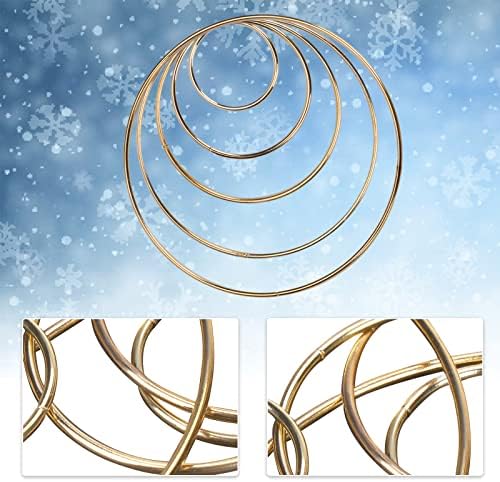 BigOtters Dream Catcher Rings Set of 10 Gold Metal Hoops
