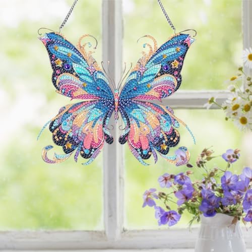 Charming Butterfly Diamond Art Kit 5D Crystal Hanging Ornament