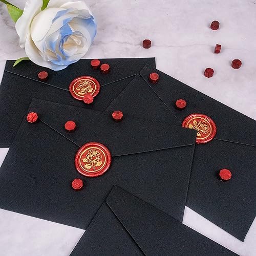 25Pcs Gold Rose Wax Seal Stickers for Envelopes