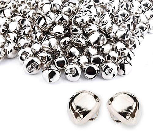 Augshy 50 pcs Jingle Bells 4-5 Inch Silver