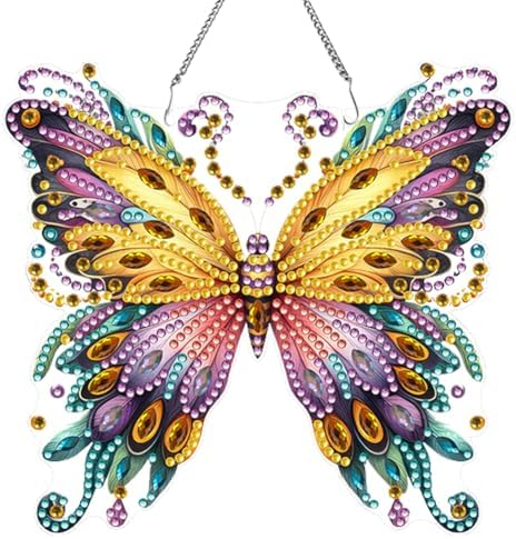 Beautiful Butterfly Owl Diamond Art Kit 5D Hanging Ornament