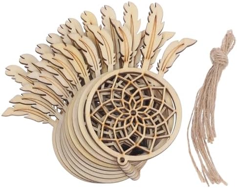 Garneck 20 Pcs Mini Dream Catcher Wood Craft DIY Kit