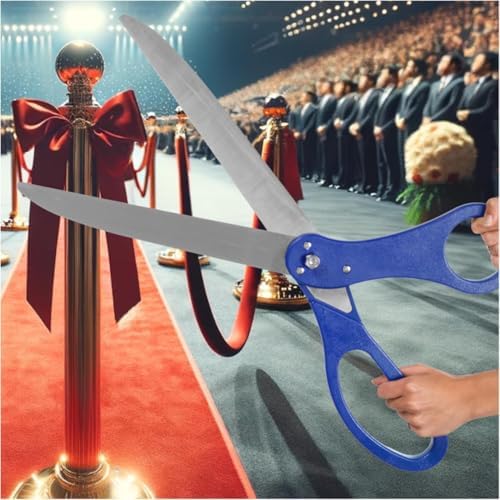 Grand Opening Ceremony Kit 25 Inch Blue Scissors and Satin Ribbon