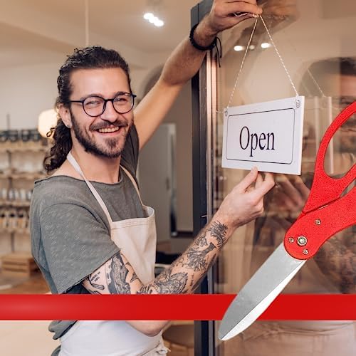 Red Ribbon Cutting Ceremony Kit with 20 Inch Giant Scissors