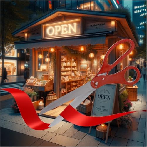 Big Ribbon Cutting Ceremony Kit 30 Inch Red Scissors