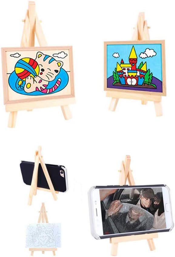 Retzjorv 10 Pcs Wooden Mini Easel Display Stand