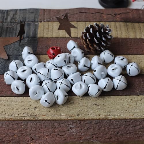 Country Primitive Craft Jingle Bells 24PCS White 1 Inch