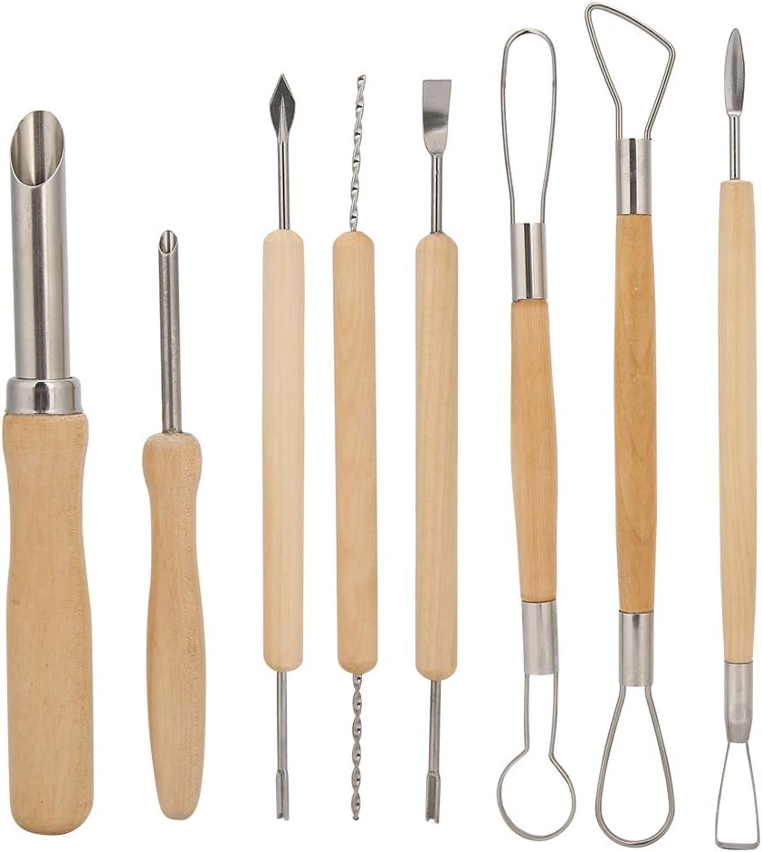 8pcs Ceramic Clay Sculpture Tools Set for Art and Pottery