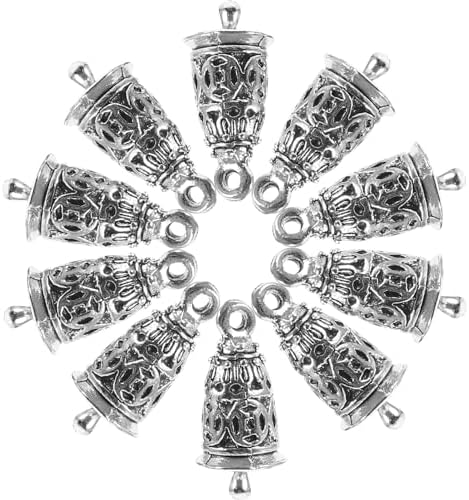 EXCEART 10pcs Silver Bell Charms for Crafts and Jewelry