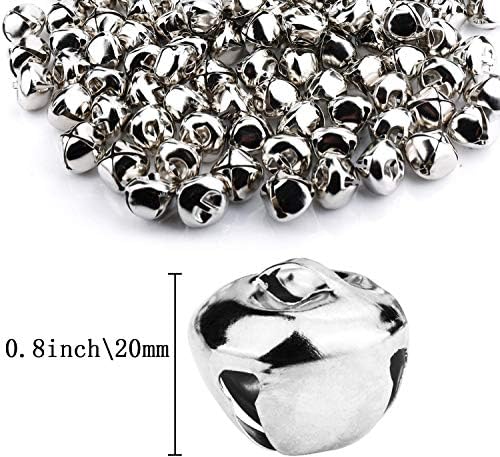 Augshy 50 pcs Jingle Bells 4-5 Inch Silver