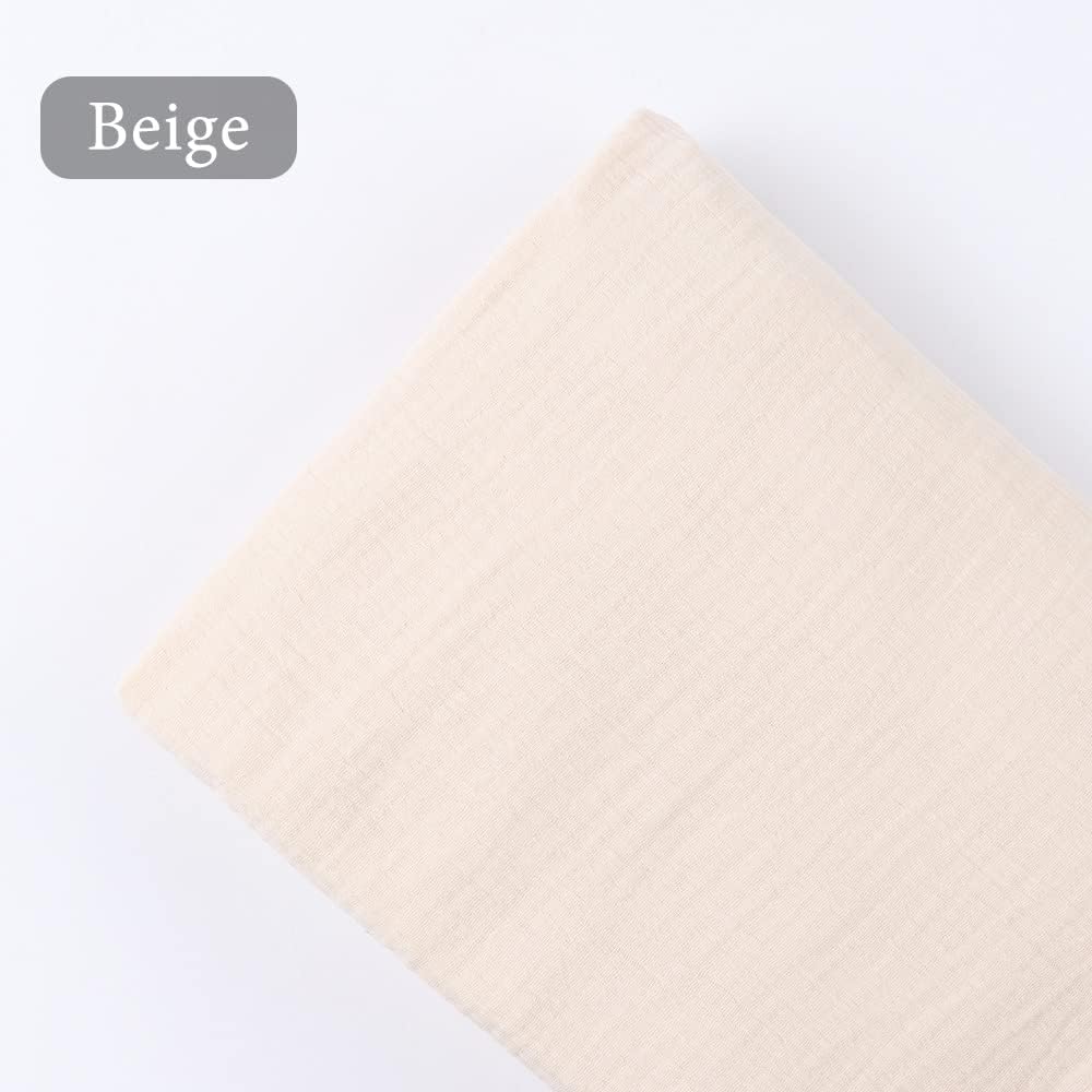 Zsedrut Wrinkle Gauze Fabric Table Runner 1 Yard Beige