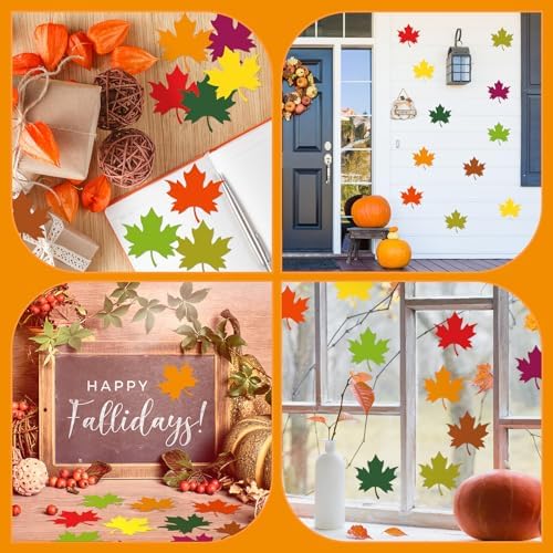 Kisston 360 Pcs Fall Leaf Cutouts for Bulletin Board