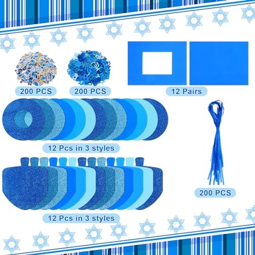 Yeaqee 448 Pcs Hanukkah Foam Stickers Set