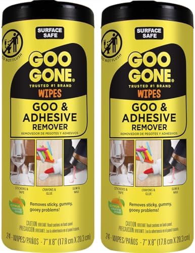 Goo Gone Adhesive Remover Wipes 2 Pack 48 Count