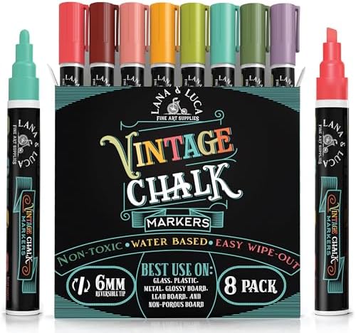 LANA LUCA Liquid Chalk Markers for Blackboards 8 Pack